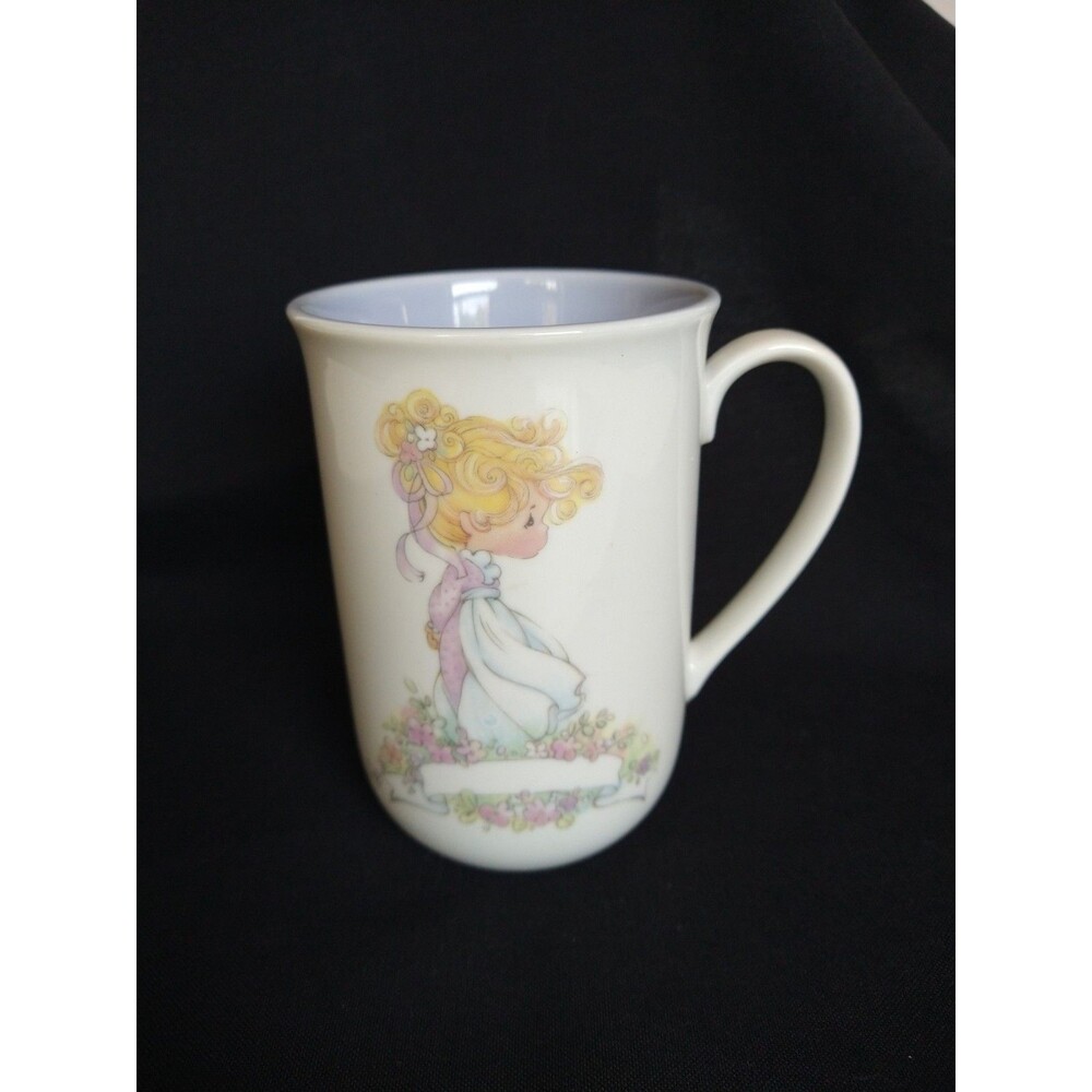 Precious Moments BLANK Name Personalization Mug 1989 Bible Scripture Quote